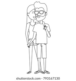 couple in love embraced