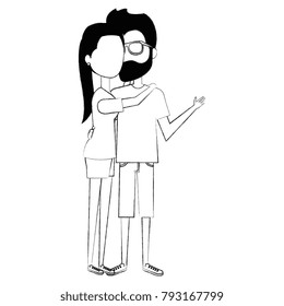 couple in love embraced