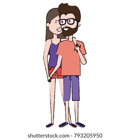 couple in love embraced