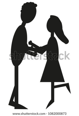 A couple in love embracing each other isolated on a white background