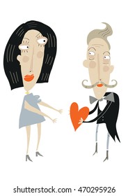 A couple in love. An engaged couple. A declaration of love. Man said to the woman that he loves her