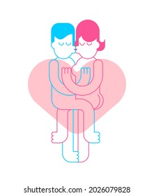 Couple in love. Feeling Love. vector illustration