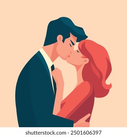 couple in love flat illustration