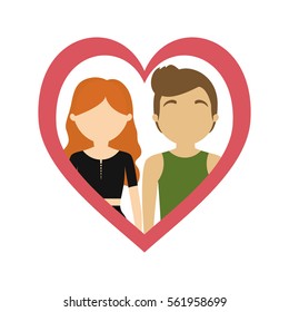 couple love frame heart romance emotion vector illustration eps 10