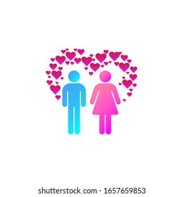 couple in love gradient vector
