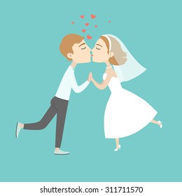 couple in love. Hand drawn vector illustration.