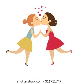 couple in love. Hand drawn vector illustration.