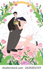 couple love happy forever illustration