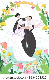 couple love happy forever illustration