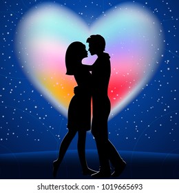Couple in love with heart