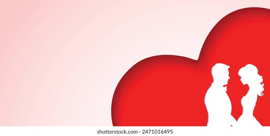 couple love heart abstract vector greeting card background