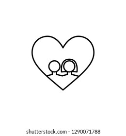 couple in love heart  icon. Element of Valentine's Day icon for mobile concept and web apps. Detailed couple in love heart  icon can be used for web and mobile