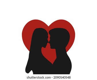 Couple love heart icon. Vector illustration. Flat design.