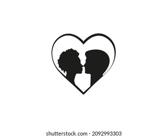 Un icono del corazón de la pareja. Ilustración vectorial.
