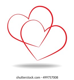 Couple Love Heart Vector Stock Vector (Royalty Free) 499757008 ...