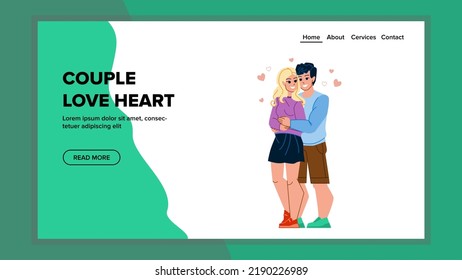 Ehepaare lieben Herzvektor. glückliche Frau, junge Romantikerin, junge Freundin Paar Liebe Herz-Web-Cartografik