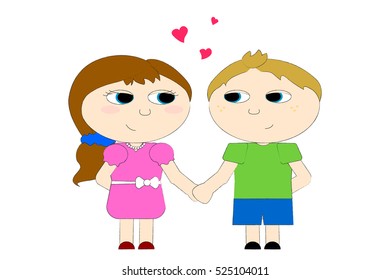 couple in love with hearts
