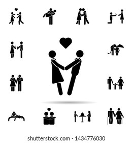 Couple in love hold hands icon. Universal set of people in love for website design and development, app development