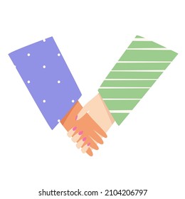 Couple in love hold hands vector illustration. A guy and a girl in love. Valentine's Day Date