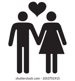 Couple In Love Holding Hands Icon