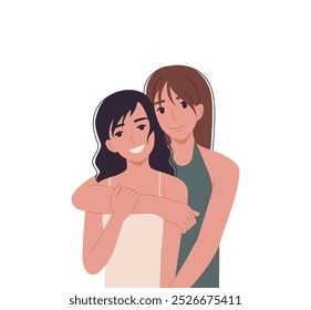 Una pareja enamorada abrazándose