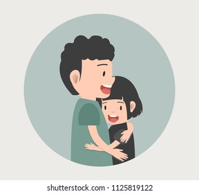 couple in love hugging vector