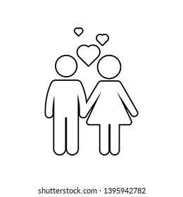 Couple with love icon. Element of family for mobile concept and web apps icon. Outline, thin line icon for website design and development, app development