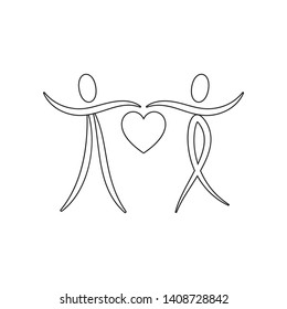 couple in love icon. Element of valentine's day, wedding for mobile concept and web apps icon. Outline, thin line icon for website design and development, app development