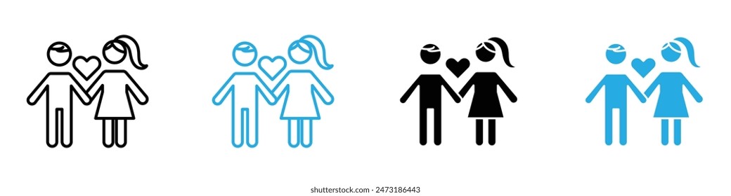 Couple in Love Icon Ideal for Valentine�s Day and Romantic Designs