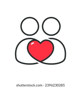 Couple love icon. Illustration vector