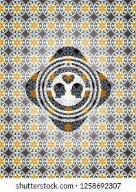 couple in love icon inside arabesque style badge. arabic decoration.
