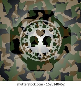 couple in love icon inside camo texture