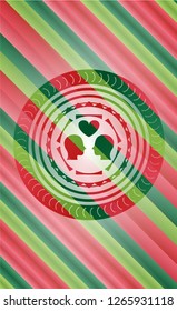 couple in love icon inside christmas colors style emblem.
