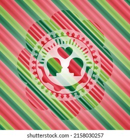 couple in love icon inside christmas emblem background. 