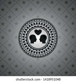 couple in love icon inside dark emblem