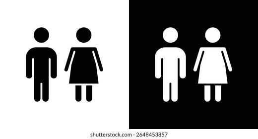 Couple with love icon symbol collection. Flat vector stock illustration.