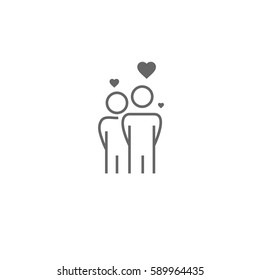 Couple love icon vector flat