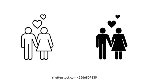 Couple with love icons pack for apps and web UI designs