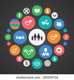 couple, love icons universal set for web and mobile