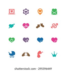 couple, love icons universal set for web and mobile