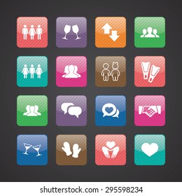 couple, love icons universal set for web and mobile