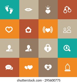 couple, love icons universal set for web and mobile