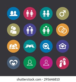 couple, love icons universal set for web and mobile