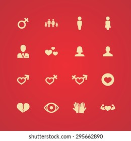 couple, love icons universal set for web and mobile