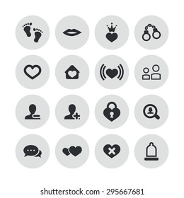 couple, love icons universal set for web and mobile