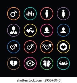 couple, love icons universal set for web and mobile