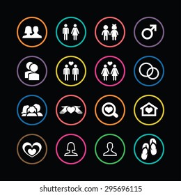 couple, love icons universal set for web and mobile