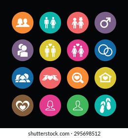 couple, love icons universal set for web and mobile
