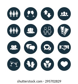 couple, love icons universal set for web and mobile
