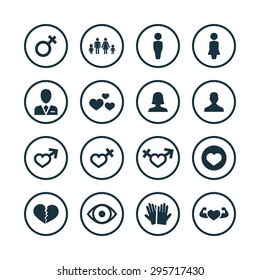 couple, love icons universal set for web and mobile